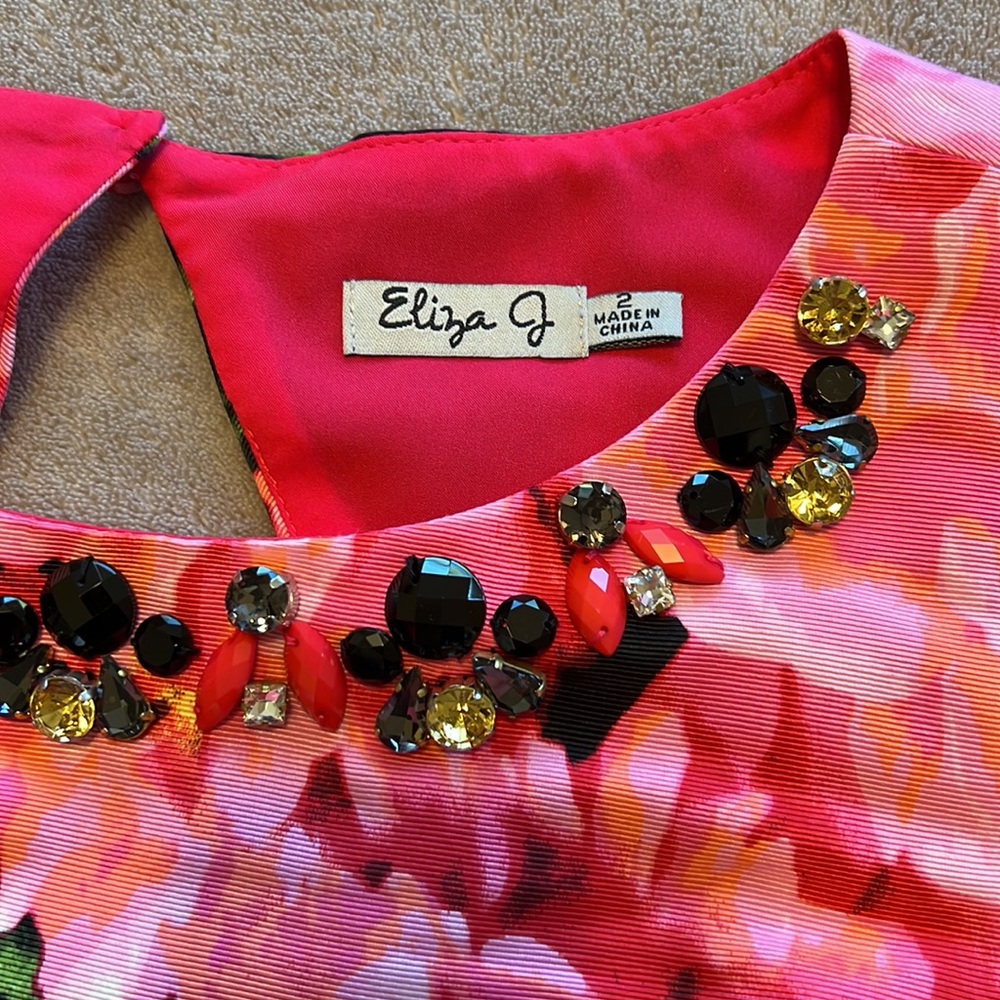 NEW Eliza J Floral A-Line Sleeveless Sheath Dress - Picture 2 of 16
